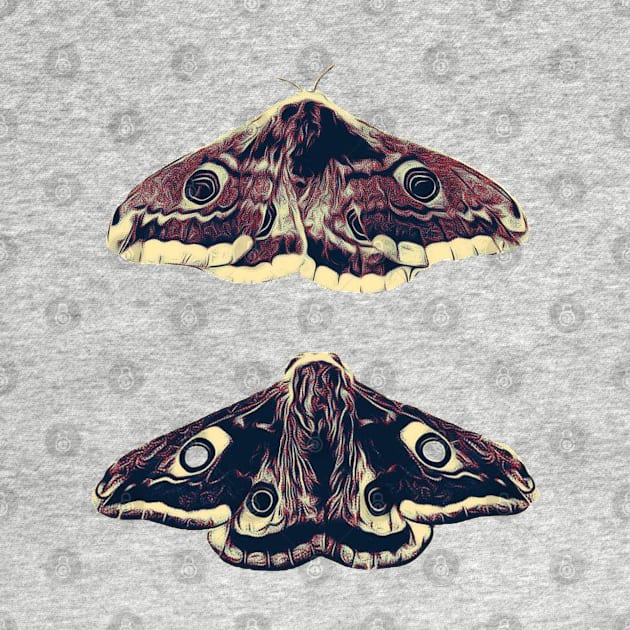 Two Moth Stickers by EmeraldWasp